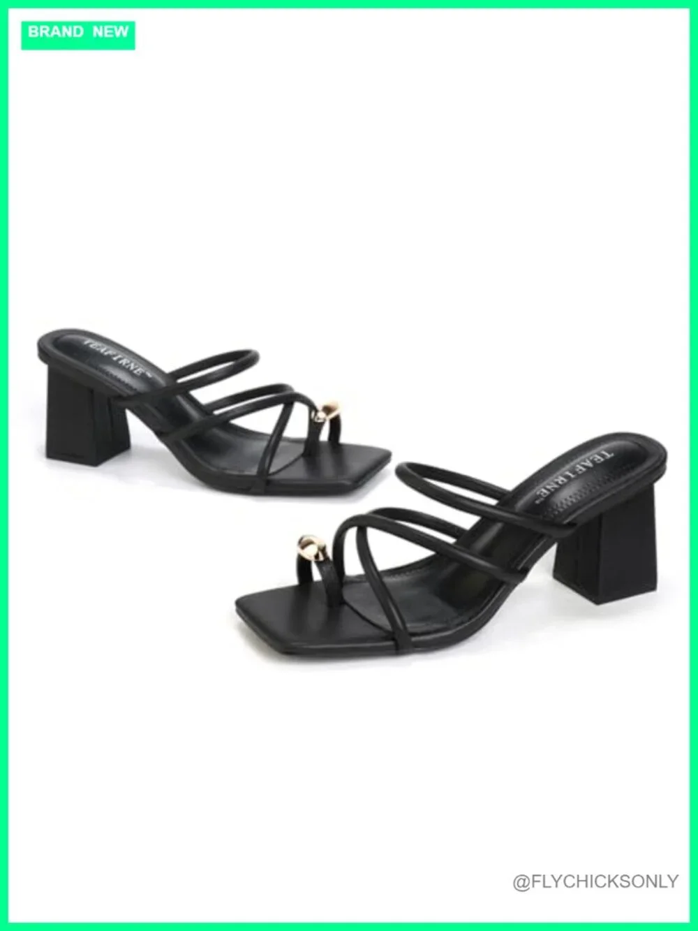 Women's Square Toe Chunky Heel Flip Flop Sandals Memory Foam